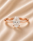 Anillo Solitario Clásico en Oro con Diamante Ovalado de Laboratorio
