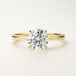 Anillo Solitario Clásico en Oro con Diamante de Laboratorio