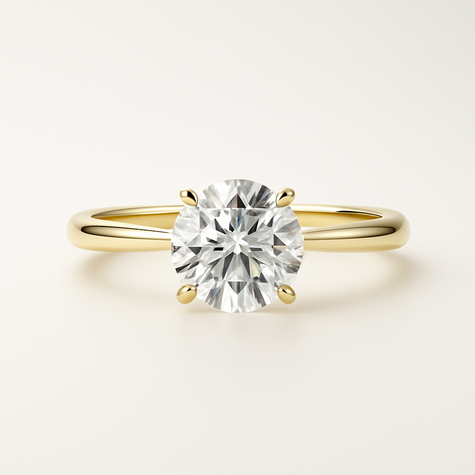 Anillo Solitario Clásico en Oro con Diamante de Laboratorio