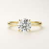 Anillo Solitario Clásico en Oro con Diamante de Laboratorio