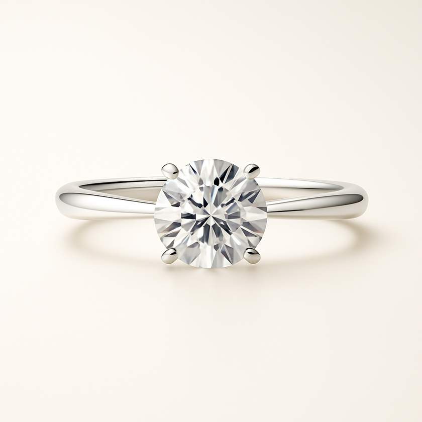 Anillo Solitario Clásico en Oro con Diamante de Laboratorio