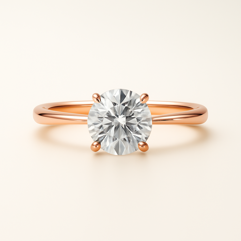 Anillo Solitario Clásico en Oro con Diamante de Laboratorio