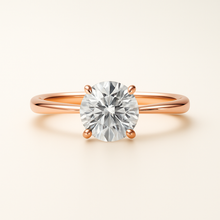 Anillo Solitario Clásico en Oro con Diamante de Laboratorio