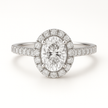 Anillo halo pavé con moissanitas