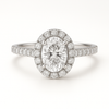Anillo halo pavé con moissanitas