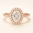Anillo halo pavé con moissanitas