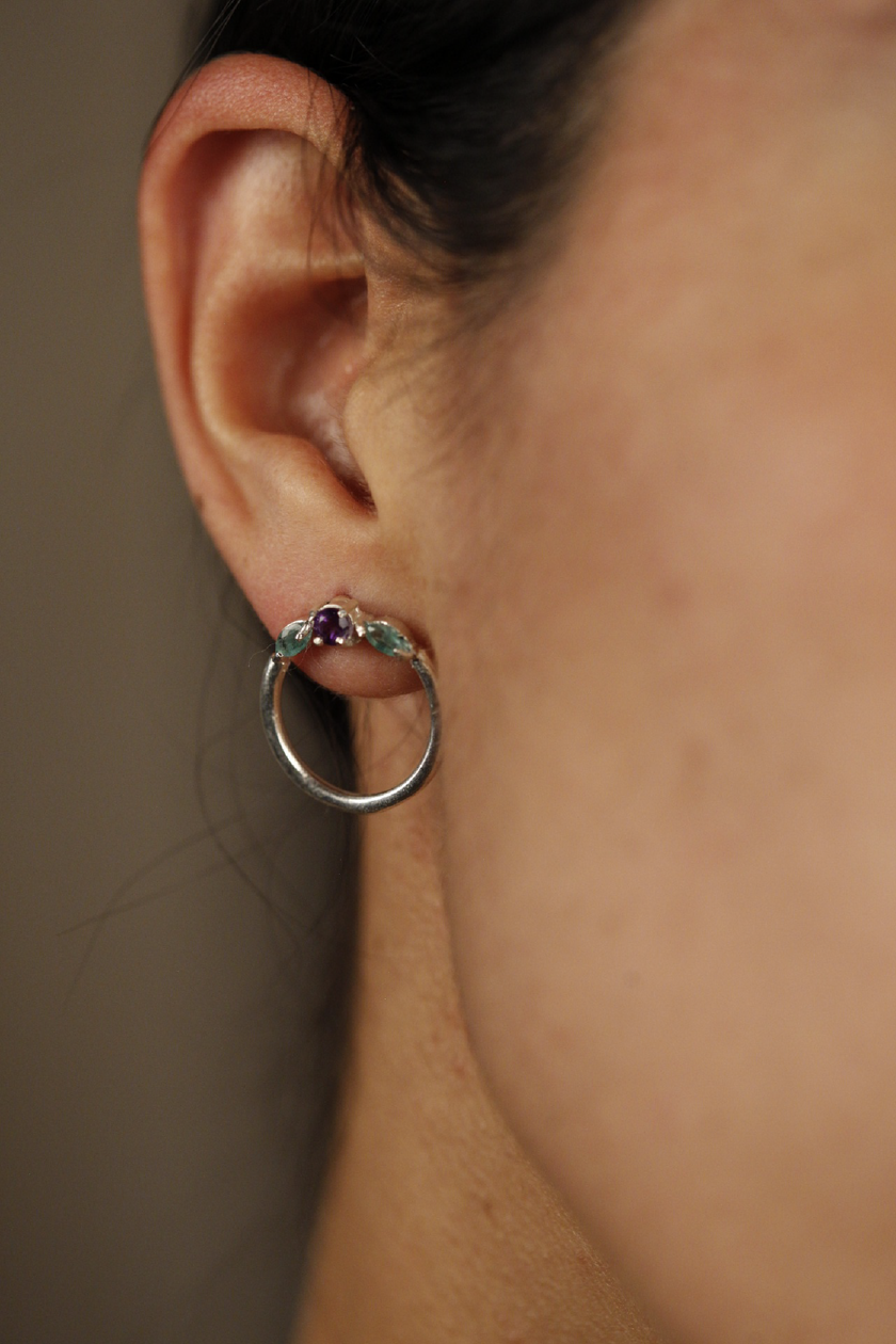 Aretes Flor Esmeraldas (Par)