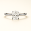 Anillo Solitario Clásico en Oro con Diamante Ovalado de Laboratorio