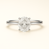 Anillo Solitario Clásico en Oro con Diamante Ovalado de Laboratorio