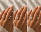 Anillo Solitario Pavé en Oro con Diamante Ovalado de Laboratorio y Diamantes Laterales Naturales
