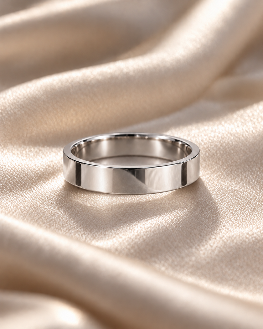 Argolla de matrimonio recta en platino 950